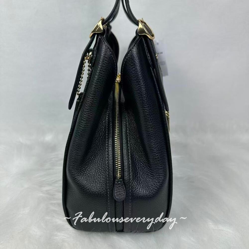 Coach Erin Shoulder Bag In Leather/Gold/Black CAQ86 NWT - Picture 3 of 10